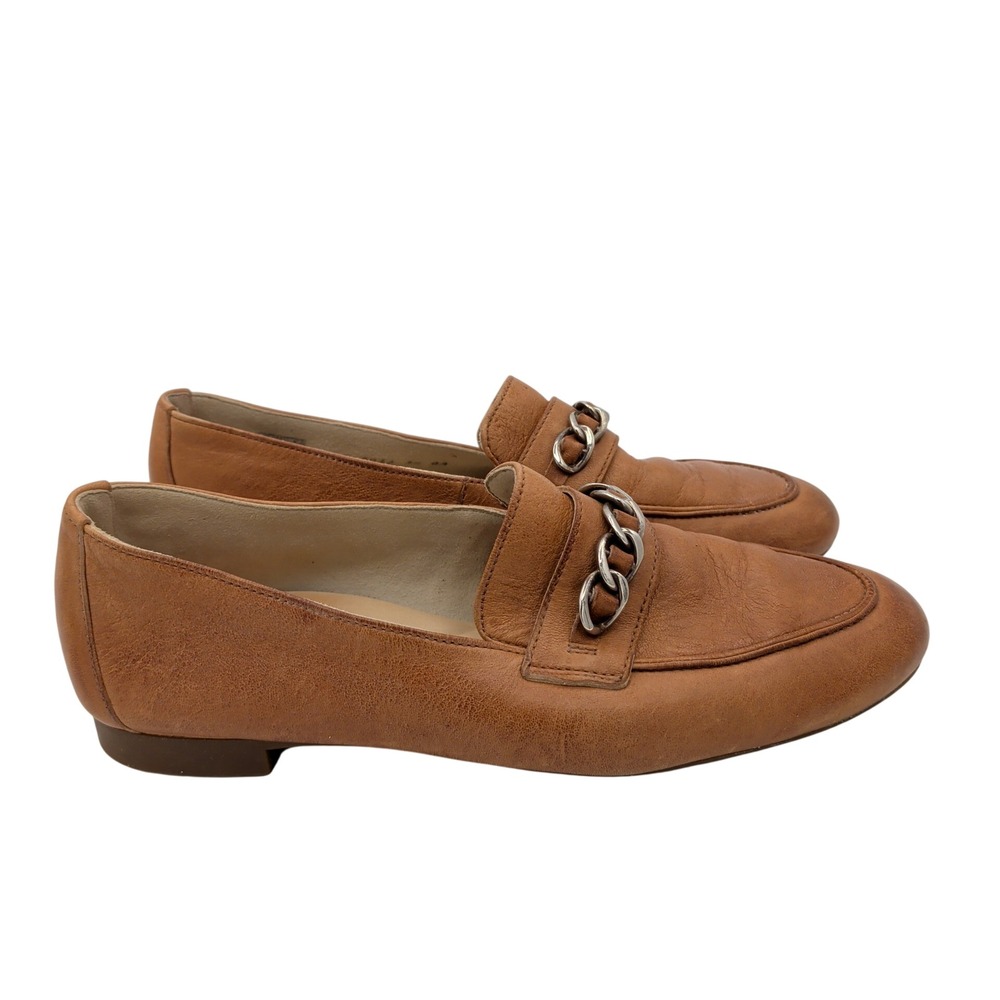 Paul Green Shay Bit Loafers 3044 Cognac Brown Leather Chain Link 3.5 UK Womens 6